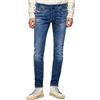 Diesel Sleenker 009PK Stretch Jeans da Uomo Pantaloni Slim Skinny (27W / 32L, Blu)