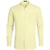 HISDERN Camicia Cream Uomo Manica Lunga de Matrimonio Casual Elegante Gemelli Camicia Uomo Coreana Slim Fit Elasticizzata Camicie da Uomo Button Down L