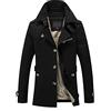 WAZHAKU Cappotto corto da uomo autunno - trench da uomo beige cappotto di mezza stagione monopetto corto a maniche lunghe con risvolto giacca casual antivento cappotto giacca mezza stagione autunno inverno