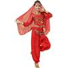 keepmore Danza del Ventre Outfits per Donne, Bollywood Indiano Arabo Carnevale Danza Performance Paillettes Costume
