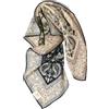 Prettystern foulard in lana-seta doubleface 65 cm - sciarpa di seta stampata, bandana unisex per donna & uomo, primavera & autunno, blu verde SW10