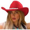 DRESHOW Cappello da Cowboy Donna e Uomo Cappelli Western da Cowboy e Cowgirl a Tesa Larga con Scintillante Strass Cappelli Fedora in Feltro Arrotolati Unisex