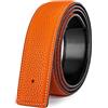 Vatee's Cintura di ricambio in vera pelle delle donne/uomini senza fibbia 32mm Larghezza 100cm Lunga Arancione