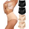 Levao Shapewear Slip Modellanti a Vita Alta Senza Cuciture da Donna contenitivi per la Pancia Traspiranti Confezione da 4 dalla S alla XXL