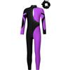 Freebily Body da Ginnastica Artistica Bambina Maniche Lunghe Balletto Leotards Body Danza Classica Ballerina Tuta da Pattinaggio Artistico Bodysuti da Allenamento Dancewear Viola&Nero 15-16 anni