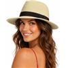 Zylioo Cappelli in paglia piccoli, cappello da sole Fedora a tesa corta, ripiegabile e arrotolabile, cappello estivo Panama per teste piccole