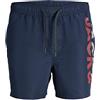 JACK & JONES Jjiaruba Jjswimshorts AKM Db WB Solid Costume a Pantaloncino, Blazer Blu Marine, M Uomo