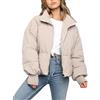 Generic Donna Inverno Ritagliato Piumino Cappotto Corto Caldo Trapuntato Giacca