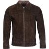 Infinity Leather Giacca da Motociclista Harington in Pelle Scamosciata Marrone 100% Capra da Uomo L