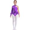 Freebily Body Ginnastica Artistica Bambina Paillettes Leotards Balletto Body Danza Classica Ballerina con Gonna in Tulle Abito da Pattinaggio Artistico Ballo Latino Americano Viola 9-10 anni