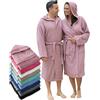 LEBENGOOD Accappatoio Uomo Unisex Cappuccio 100% Cotone Riccio Americano 400 Gr, Tasche, Vestaglia Morbido, Asciugamano Doccia Donna