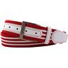 TigerTie Cintura elastica di alta qualità con fibbia in acciaio inossidabile e applicazioni in vera pelle, larghezza 40 mm