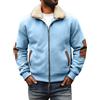 Generico Giacca Uomo Invernale Pile, Felpa con Cerniera Doubleface Micropile Peluche - Giubbotto Antivento Termico Elegante Lavoro Cappotto per Lavoro e Casual