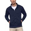 PRIVIMIX Felpa Uomo Senza Cappuccio con Cerniera Zip Invernale Hoodie Pullover Blu Scuro XXL