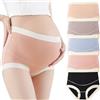 Hornice 5 Pezzi Mutandine Premaman a Vita Alta in Modal Comodo Elastico Senza Cuciture Biancheria Intima in Gravidanza,5XL