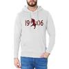 Footex Felpa con Cappuccio Tasche Marsupio Sweetshirt Bianca Ultras Granata Torino Toro 1906
