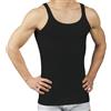 VP PINUCCIO VENEGONI Set 3 Canottiere Uomo Intimo Costine; Made in Italy 100% Cotone Mercerizzato; Canotta Spalla Stretta Intima Bianca Nera Smanicata; Canotte estive Smanicato Uomo