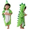 Verve Jelly Accappatoio per bambini con cappuccio, modello di dinosauro in cotone Asciugamano carino per bambini Accappatoio da spiaggia Poncho con cappuccio per neonati Ragazzi e ragazze(Verde)
