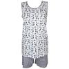 RAGNO Pigiama Donna Cotone e Modal Girocollo Smanicato Canotta Pantalone Corto Articolo D240NA, 010F Fantasia Bianco, Taglia 46