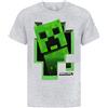 MINECRAFT Vanilla Underground Maglietta Minecraft Creeper Verde Top mojang Manica Corta Grigio per Ragazzo