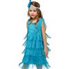 Generic Abito da Ragazza con Flapper, Paillettes, Frange, Abito da Ballo, Abito da Tango, Costume da Ballo con Fascia in Piume Vestito Carnevale 5 Anni