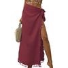TBSCWYF Pareo Mare Donna Beach Wrap Lungo da Spiaggia Chiffon Tinta Unita Multiuso Bikini Cover Up Costume da Bagno Copricostumi Abito da Spiaggia Hawaiano Sarong