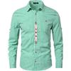 LUYANA Camicia tradizionale da uomo a maniche lunghe, a quadretti | Classico design ricamato, camicia casual con bottoni, stile bavarese, in cotone, a quadri, taglie M-XXXL
