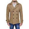 Evoga Cappotto Uomo Invernale Slim Fit Giacca Trench Doppiopetto 100% Made in Italy (M, Beige Cammello)