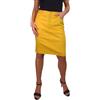 Paulo Due Gonna A Tubino Stile Jeans Elasticizzato in Cotone Pesante da Donna Casual Giallo Senape 40-52 (46)