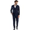Giosal Abito Uomo Monopetto Vestito Completo Giacca Pantaloni Elegante Vari Colori (IT, Numero, 46, Regular, Regular, Blu Doppiopetto)