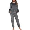 Vlazom Pigiama Donna Invernale Pigiami Due Pezzi Flanella Manica Lunga | Flanella Morbida e Calda, Grande Tasca Ventrale Pratica, Scollo Rotondo Comodo, Disponibile in Più Colori Tinta Unita