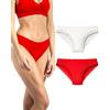 Risalti Slip Donna Pizzo Microfibra Costina 2 Pz - Set Mutande Donna Pizzo Elasticizzate, Mutande Senza Cuciture ed Etichette, Slip Intimo Traspirante più Morbido del Cotone - Made in Italy