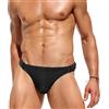 RQPYQF Costume Slip Uomo, Costume Mare Piscina Nuoto Slip Uomo Fibbia Doppia YK77 (Nero, M)
