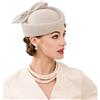 UJEDFHV cappello da sposa Cappelli da chiesa donna, stile vintage, cerimonia, festa, tè, in feltro, Fedora, rosso, for signore per cerimonie(Khaki)