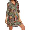 TBSCWYF Copricostumi Donna Mare Camicia Vestito da Spiaggia Costume da Bagno Camicia Bluse Donna Maniche a 3/4 Copricostume Estivo Costumi da Bagno