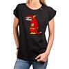 MAKAYA Magliette Donna Manica Corta Divertenti - Flash Bradipo Sloth - Supereroi T-Shirt Divertenti Sheldon Nero XXL