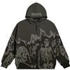 Silver Basic Unisex Y2K Jacket Zip Up Hoodies Style Skeleton Felpe con Cappuccio da Uomo Fashion Punk Streetwear 90s E-Girl Top Anni 2000 Primavera Casual Vintage Rock Felpe 3XL,Grigio Scuro-2
