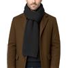 CLASSE77 - Sciarpa lavorata a maglia in lana - Stile maglia inglese a coste - Unisex - Artigianale, Made in Italy (Nero)