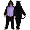 YOSUWOAI Pigiama unisex Onesies Animali Costume Cosplay Carnevale Pigiameria Halloween Pigiama intero Tuta Tuta Casa, Morbido Loungewear, O nero., XL