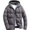 Generico Giubbotto Uomo Invernale Antivento Giacca con Cappuccio Piumino Casual Tinta Unita Fit Elegante Giubbino da Lavoro Maniche Lunghe
