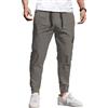 COOFANDY Pantaloni Casual Uomo Pantaloni Cargo Pantaloni da Jogging Pantaloni Lavoro con Tasche Grigio Scuro L