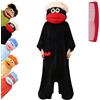 Generic Tutina con mostro con bocca grande, divertente pigiama con cappuccio a bocca grande, per serate di film, divertimento in famiglia e accogliente relax, Nero , Taglia unica