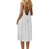 Generisch Abiti estivi da donna 2026 casual, senza maniche, schiena scoperta, largo, vestaglia, abito da casa, mussola a maniche corte abbigliamento sexy, bianco, S