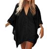 LikeJump Donna Cotone Caftan Vestito Lungo da Spiaggia Abito Maxi Parei Costume da Bagno Cover Up