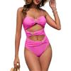 Generisch Monokini Donna Costume Intero con Stella Marina Metallo, Cut out, Spalline Regolabili