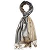 Lorenzo Cana Sciarpa reversibile 70% seta 30% viscosa spago 70 x 190 cm bicolore, sciarpa da uomo beige-grigio argento. Taglia unica