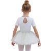 Tancefair Ragazza Vestito da Balletto Body Danza Tutu Body Abbigliamento da Balletto Leotard Ginnastica Manica Corta con Gonna tutù