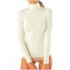 JADEA Maglia Donna Dolcevita Manica Lunga in Modal e Cashmere, Latte, M