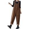 Eauptffy Pantaloni Velluto A Coste, Pantaloni Donna Invernali Classici, Salopette Pantaloni Invernali Con Tasca Colore Puro All'Aperto 2024 Moda Tuta Casual Loose Comodi