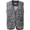 KTWOLEN Gilet di Jeans Uomo Gilet Moto Multitasche Giacca Senza Maniche Jeans Cowboy Gilet Denim Vintage Giubbotto Jeans Smanicato da Lavoro